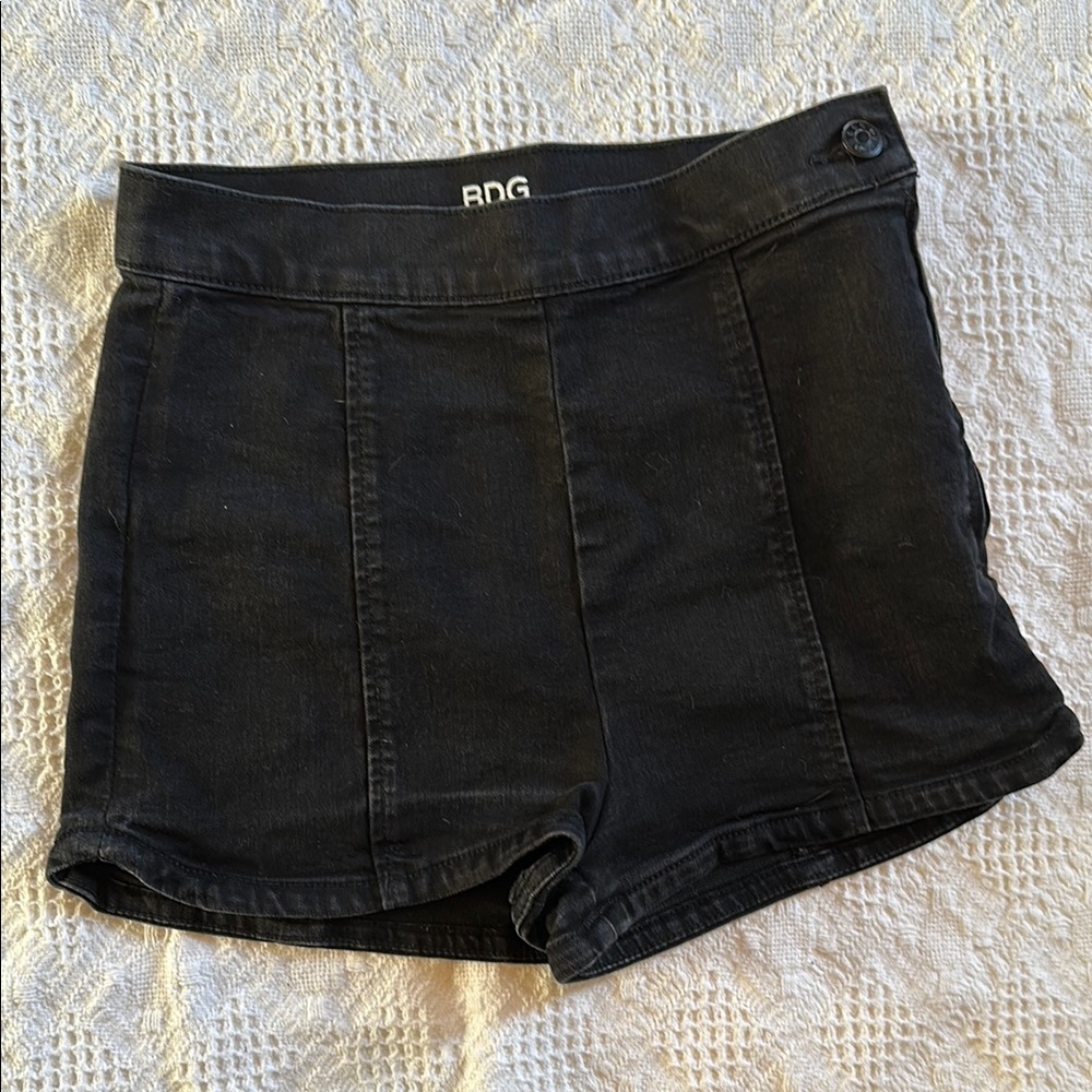 BDG Black Jean Shorts High-Waisted Fitted Design
